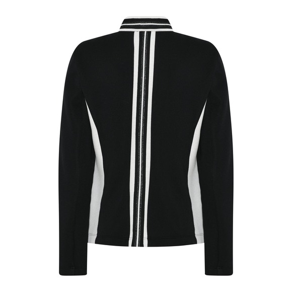 Women's Athleisure Jacket Size 12 I'CONA Full Zipper Black and White NWT - Picture 2 of 4